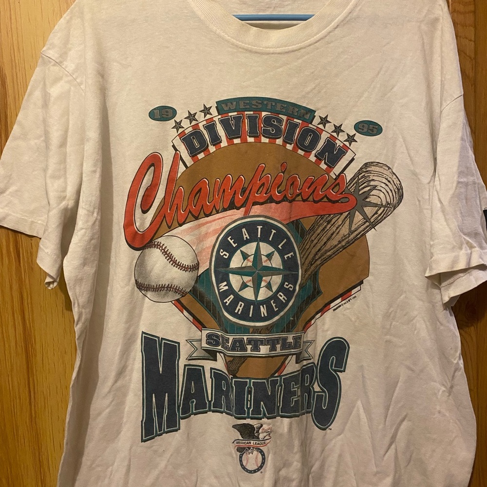 1995 A.L West Division Champions Seattle Mariners T-Shirt, Men’s XL